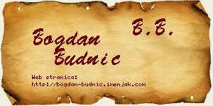 Bogdan Budnić vizit kartica